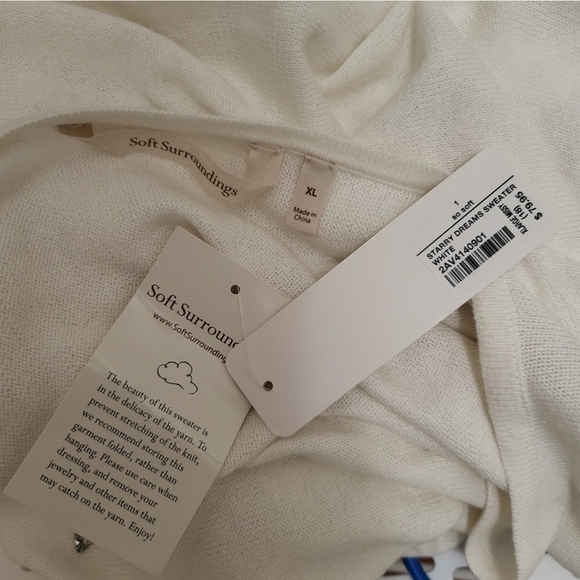 Soft Surroundings Sweater Womens Xl Stars Rhinestones Beaded - Picture 5 of 10